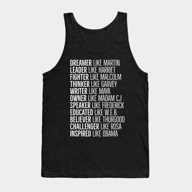 Black Heros,  Black History, African American, Civil Rights Leaders Tank Top by UrbanLifeApparel